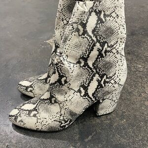 Snakeskin Patterned Ankle Boots